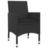vidaXL Garden Dining Set Black PE rattan, Steel, Glass Medium Seats Many