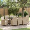 vidaXL Garden Dining Set 9 pcs Beige Poly Rattan