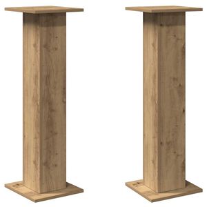 vidaXL Speaker Stands 2 pcs Artisian Oak 11.8x11.8x37.4" Engineered Wood