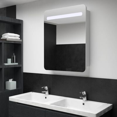 vidaXL LED Bathroom Mirror Cabinet 23.6"x4.3"x31.5"