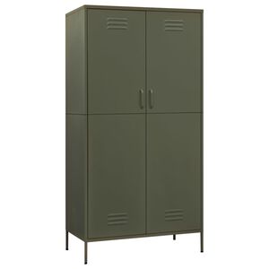 vidaXL Wardrobe Olive Green 35.4"x19.7"x70.9" Steel