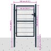 vidaXL 2D Fence Gate (Single) Anthracite Grey 39.4x47.2"