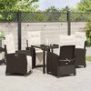 vidaXL Garden Dining Set with Cushion 5 pcs Brown Poly Rattan