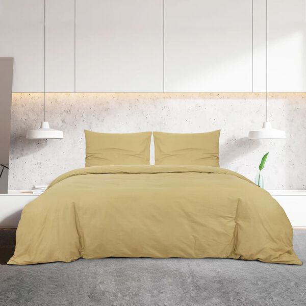 vidaXL Duvet Cover Set Taupe Microfiber (100% polyester) 102.4 x 94.5 in