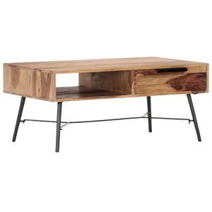vidaXL Coffee Table Natural Wood Solid Acacia wood, Steel