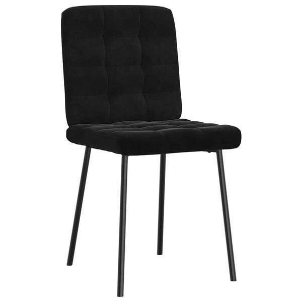 vidaXL Dining Chair Set of 6 Black Velvet (100% polyester), plywood, metal