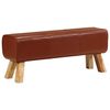 vidaXL Bok Bench Brown Real leather, Solid mango wood 43.3 in Durable