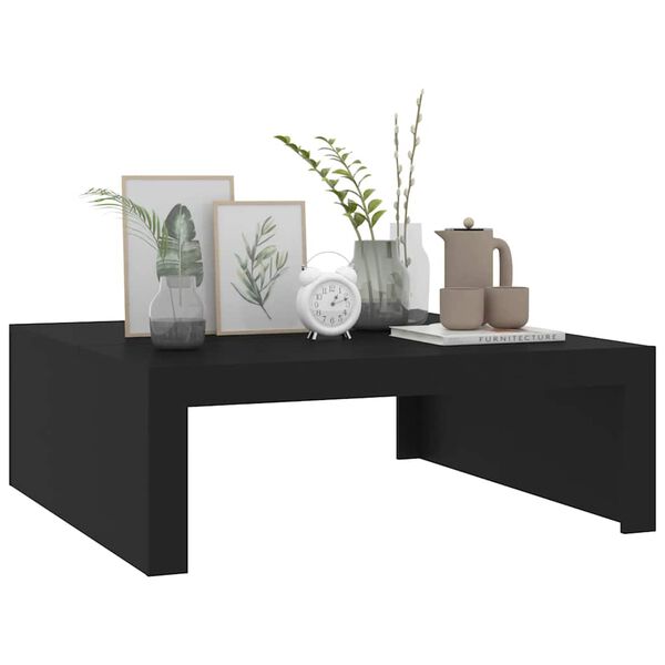 vidaXL Coffee Table Black Engineered Wood 39.4 in Simple Style Square