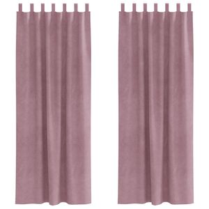 vidaXL Blackout Curtains 2 pcs Dark Pink 55.12 x 96.46 in Velvet