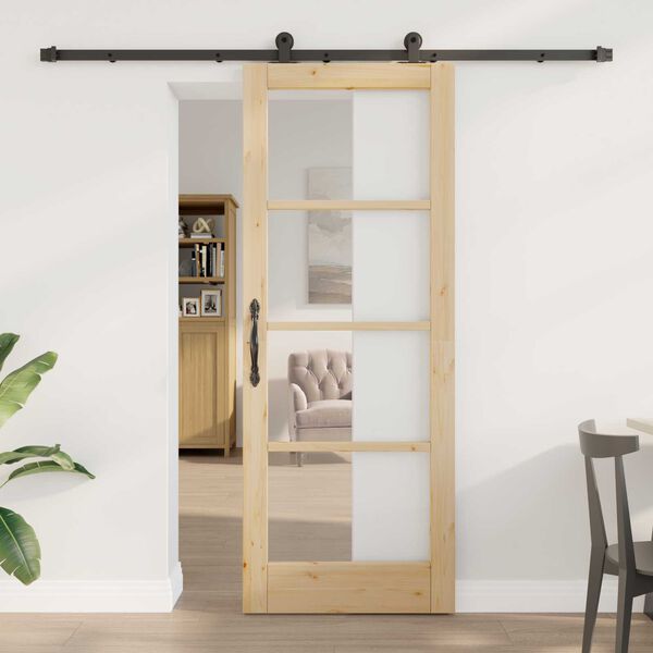 vidaXL Sliding Door ORKDAL Natural 30.71 x 79.53 in