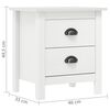 vidaXL Bedside Cabinet White Solid pine wood Medium Bedside Cabinet