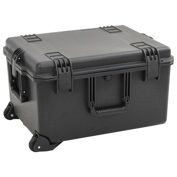 vidaXL Portable Flight Case Black 24.6"x19.5"x14.6" PP