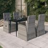 vidaXL Patio Dining Set Grey and Black