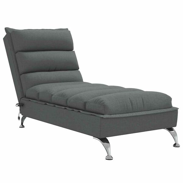 vidaXL Massage Chaise Lounge Dark Grey