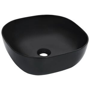 vidaXL Wash Basin 16.7x16.7x5.7" Ceramic Black
