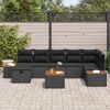 vidaXL Garden Sofa Set with Pillow 8 pcs Black Poly rattan