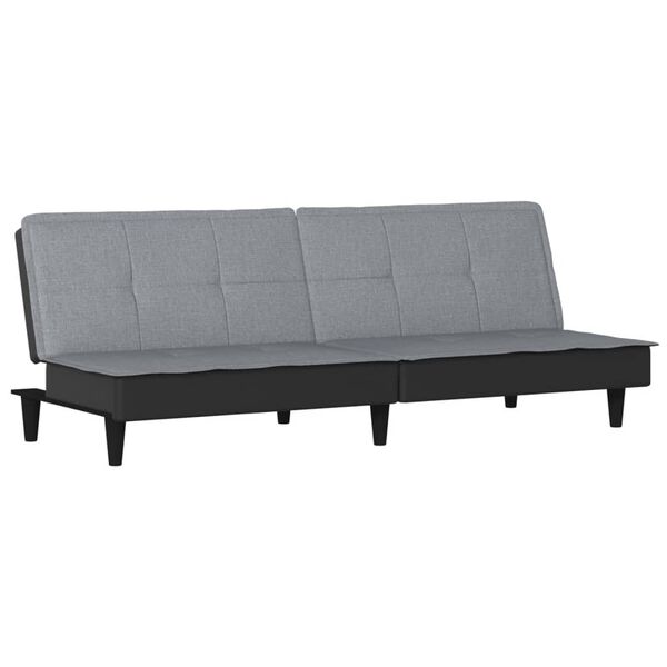 vidaXL Sofa Bed Light grey Fabric, plywood, faux leather, foam
