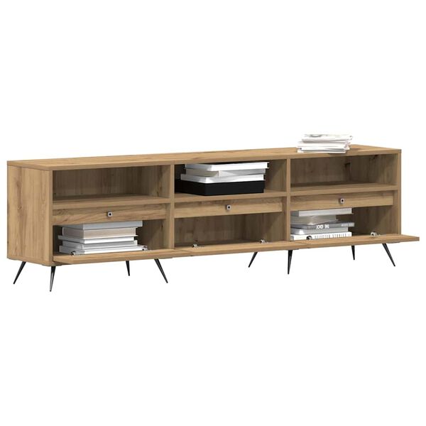 vidaXL TV Cabinet Artisan oak 59.06 x 11.81 x 17.52 in Engineered wood