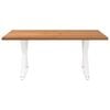 vidaXL Dining Table Light Brown Solid Oak Wood Large Adjustable Legs