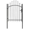 vidaXL Garden Gate Steel 39.4"x68.9" Black