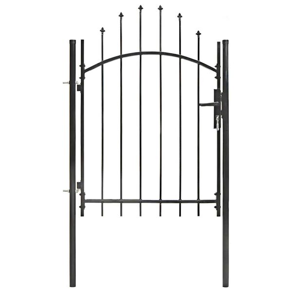 vidaXL Garden Gate Steel 39.4"x68.9" Black