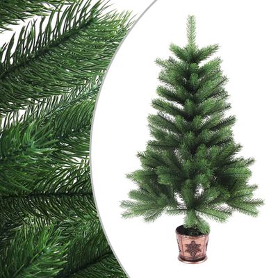 vidaXL Artificial Pre-lit Christmas Tree with Ball Set 25.6" Green