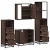 vidaXL Bathroom Furniture Set Brown Oak Engineered wood and metal Medium
