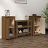 vidaXL Sideboard Set of 2 Honey brown Solid pine wood Medium Sideboard