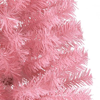vidaXL Artificial Half Christmas Tree with Stand Pink 8 ft PVC