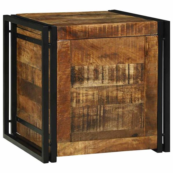 vidaXL Storage Box 19.69 x 19.69 x 19.69 in Rough Mango Wood