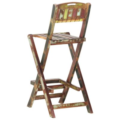 vidaXL Folding Patio Bar Chairs 2 pcs Solid Reclaimed Wood