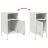 vidaXL Bedside Cabinet White Cold-rolled steel Compact Adjustable Feet