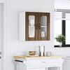 vidaXL Kitchen Wall Cabinet Brown Oak Engineered wood and glass Medium