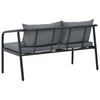 vidaXL Sofa Dark Grey Frame, Light Grey Cushions Aluminum, 100% Polyester