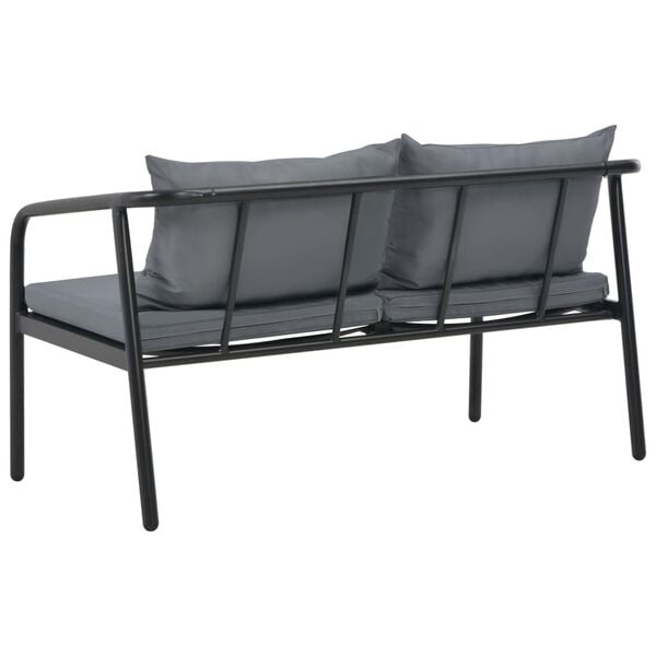 vidaXL Sofa Dark Grey Frame, Light Grey Cushions Aluminum, 100% Polyester