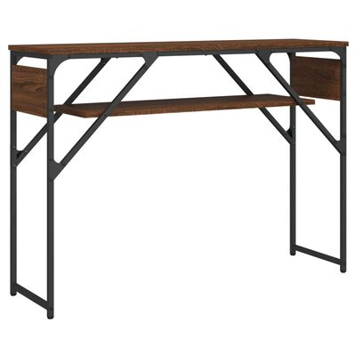 vidaXL Console Table with Shelf Brown Oak 41.3"x11.8"x29.5" Engineered Wood