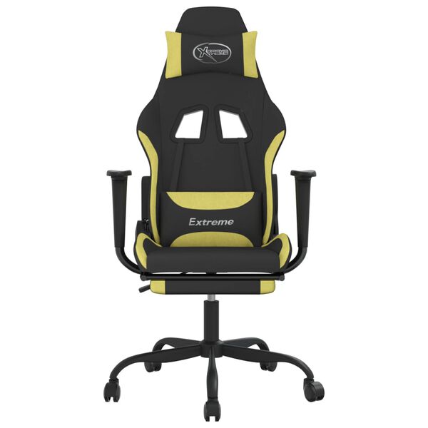 vidaXL Gaming Chair Black and light green