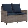 vidaXL Garden Sofa Set Grey PE rattan, tempered glass, powder-coated steel