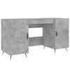 vidaXL Desk Concrete Grey Engineered wood, iron, faux leather Standard