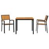 vidaXL Garden Dining Set 3 pcs Black and brown