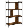 vidaXL Bookcase Smoked oak Engineered wood, metal 29.9 x 12.6 x 48.4 in