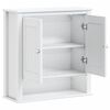 vidaXL Bathroom Wall Cabinet White Solid pine wood, engineered wood, metal