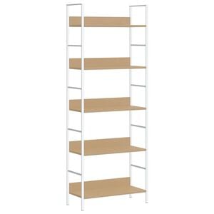 vidaXL Shelf Cabinet Oak and white Engineered wood, steel