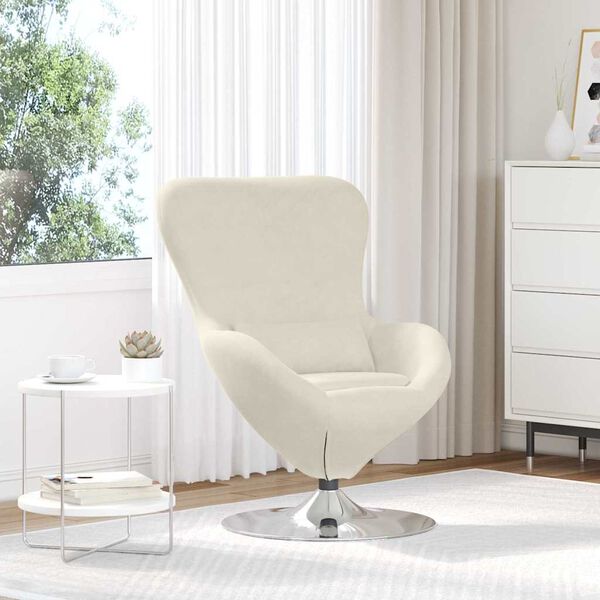 vidaXL Egg Chair Cream 24.80 x 28.74 x 35.43 in Velvet