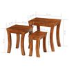 vidaXL Nesting Table Brown with a honey touch finish Solid acacia wood