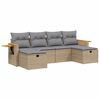 vidaXL Garden Sofa Set Mix beige PE rattan 6 Piece Set Modular