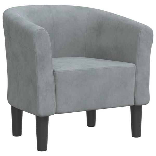 vidaXL Tub Chair Dark Grey Velvet, Pinewood, Plywood, Plastic Standard