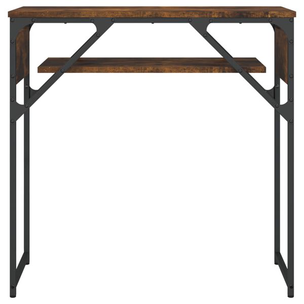 vidaXL Console Table with Shelf Smoked Oak 29.5"x11.8"x29.5" Engineered Wood