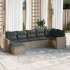 vidaXL Garden Sofa Set Gray PE Rattan Medium to Large Modular