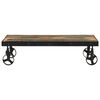 vidaXL Coffee Table with Wheels Solid Reclaimed Wood 39.4"x21.7"x10.2"